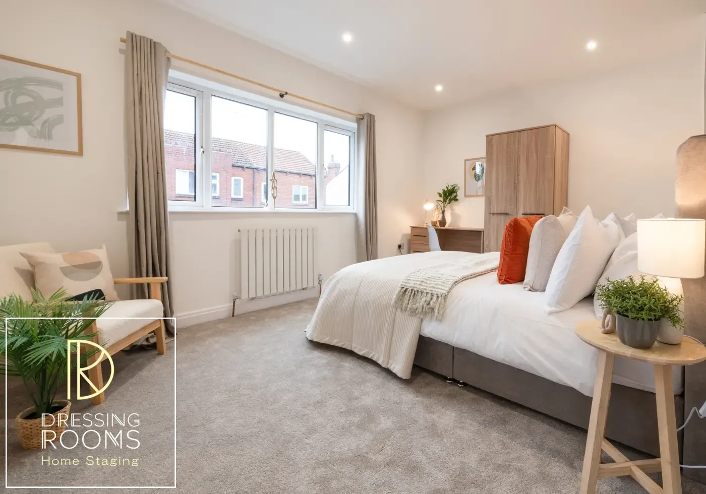 Serviced accommodation bedroom furnished for guests in Armley Leeds, West Yorkshire