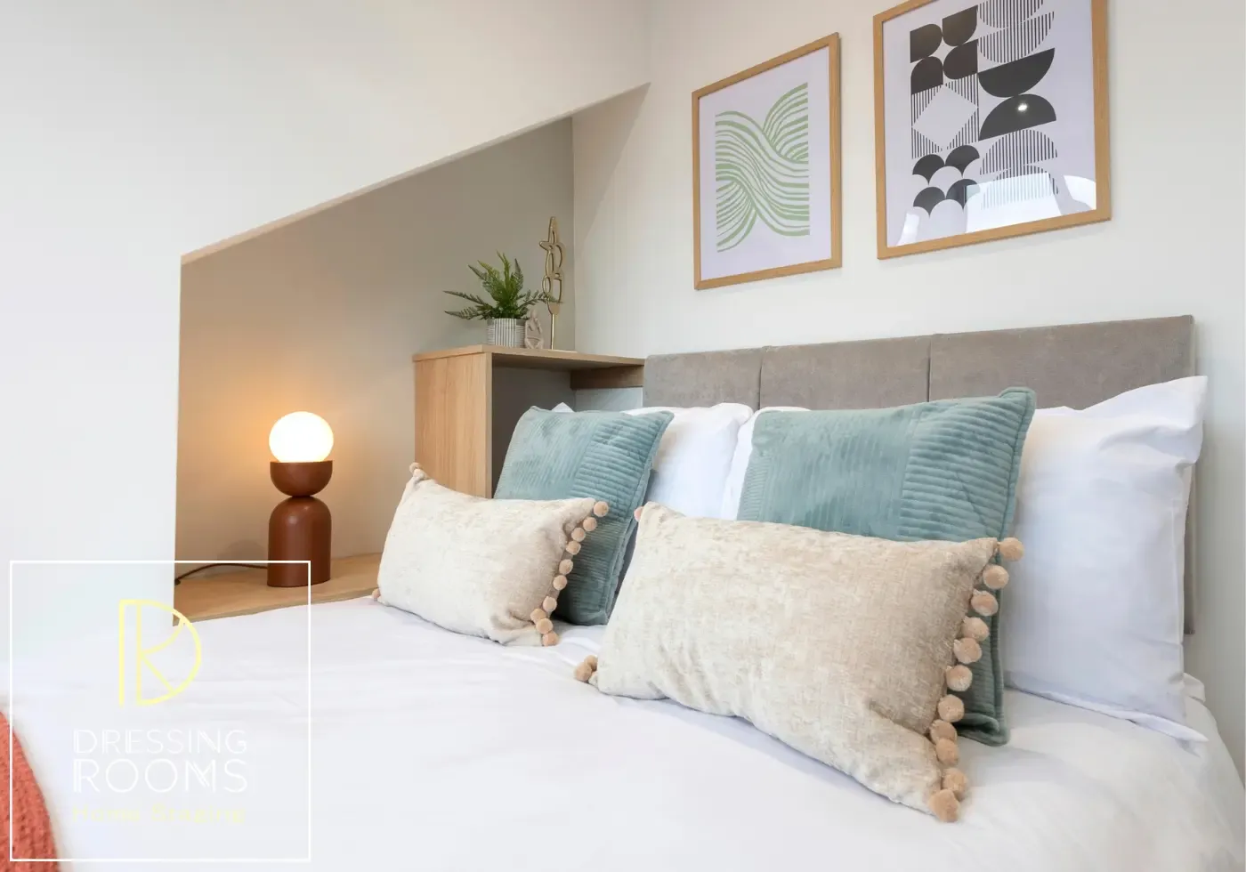 Serviced accommodation bed styled in Leeds, West Yorkshire
