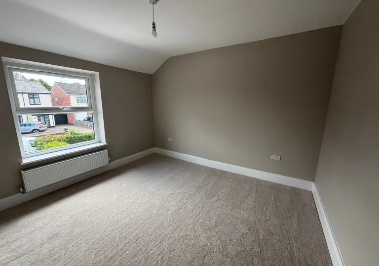 Before home staging bedroom with beige wall